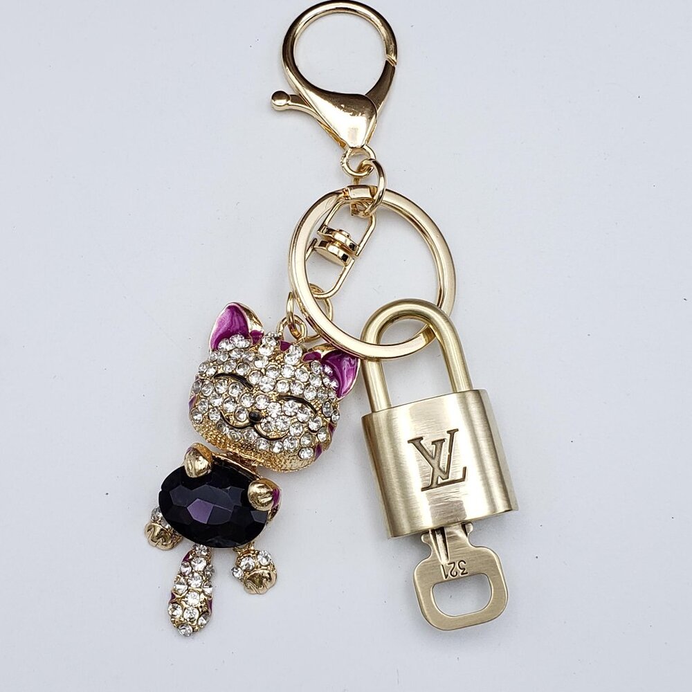 Louis Vuitton Gold Lock 🔑 Authentic LV Padlock + Bag Unbranded Cat Charm